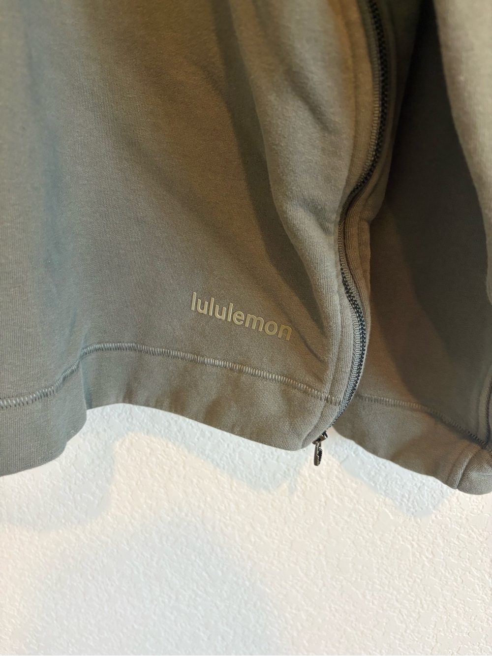 Lululemon Olive Green Zip Sleeve Pullover Sweatshirt Crewneck Oversized - Picture 4 of 12